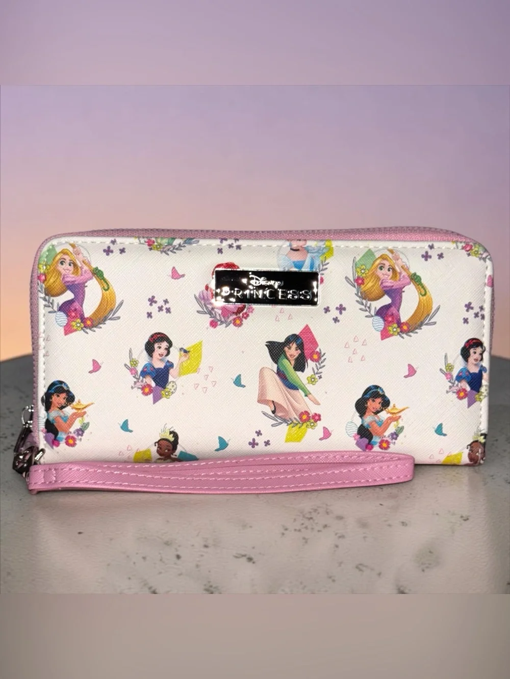 Bio World Disney Princess Pink AOP Tech Wristlet